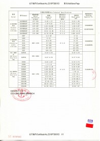 CCS型式認可證書附頁